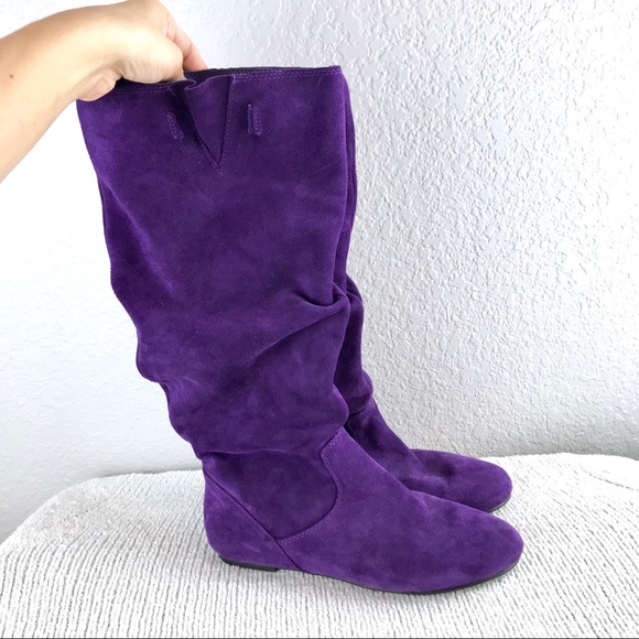 purple suede boots
